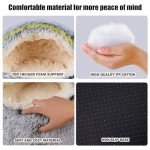 Calming Dog Beds & Cat Cave Bed with Hooded Cover,Washable Round Beds for Small Medium Pets,Anti-Slip Faux Fur Fluffy Coved Bed,Comfortable Warming Pet Bed (20 * 20inch,Grey)