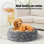 Calming Dog Beds & Cat Cave Bed with Hooded Cover,Washable Round Beds for Small Medium Pets,Anti-Slip Faux Fur Fluffy Coved Bed,Comfortable Warming Pet Bed (20 * 20inch,Grey)
