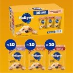 PEDIGREE CHOPPED GROUND DINNER Adult Soft Wet Dog Food 30-Count Variety Pack, 3.5 oz Pouches (Pack of 30)