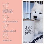 Park Life Designs - Ceramic Pet Treat Jar with Airtight Lid for Dogs, Cats, Puppies and More, Chic Kitchen Countertop Container for Cookies, Biscuits and Treats (Descript, Live Love Woof, 1 Qt)