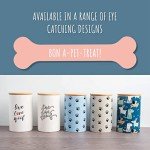 Park Life Designs - Ceramic Pet Treat Jar with Airtight Lid for Dogs, Cats, Puppies and More, Chic Kitchen Countertop Container for Cookies, Biscuits and Treats (Descript, Live Love Woof, 1 Qt)