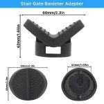 2 Pack Baby Gate Banister Adapter for Pressure Mounted Stair Gates Universal Hardware Parts Kit Baby and Dog Gate for Stairs No Drilling (Black)
