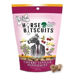 The Lazy Dog Cookie Co. Bitscuits, Horse Treats, Alfalfa, Flax & Peppermint, Pocket Size Biscuits for Horses & Ponies, All Natural Horse Cookies, Made in USA, 14 oz. Bag (Pack of 1)