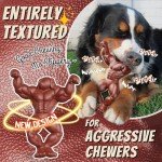 TWINKOPAT Indestructible Dog Toys for Large Dogs, Hard Dog Chew Toys for Aggressive Chewers, Dog Toy Tough, Super Dogpowerman Nylon Bone for Big Dogs Heavy Duty to Keep Busy, Beef Flavored