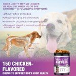 Glucosamine for Dogs 200pcs Joint Support Supplement Dog Hip and Joint Chondroitin Chews Treats with MSM Hemp Dog Joint Pain Relief Mobility Supplements Chicken Flavor Fit All Large Small Medium Breed