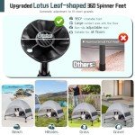 Elevated Outdoor Dog Bed with Canopy, Raised Dog Cot with Stable 360°Adjustable Feet, Dog Camping Bed with Larger Shade, Lifted Dog Tent Bed with Canopy for Outside Camping, Backyard, Patio & Park