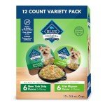Blue Buffalo Delights Natural Adult Small Breed Wet Dog Food, Variety Pack, Made with Natural Ingredients, Filet Mignon & New York Strip Recipe in Hearty Gravy, 3.5-oz. Cups (12 Count, 6 of Each)