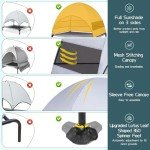 Elevated Outdoor Dog Bed with Canopy, Raised Dog Cot with Stable 360°Adjustable Feet, Dog Camping Bed with Larger Shade, Lifted Dog Tent Bed with Canopy for Outside Camping, Backyard, Patio & Park