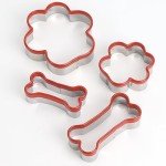 4 Pcs Dog Bone and Dog Paw Cookie Cutters, Dog Treats Cookie Cutter, Dog Bone Shapes Cutters, Homemade Dog Biscuit Treats Cutters, Coated with Soft PVC for Protection