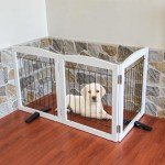 Dog Fence Indoor - 3-Panel Freestanding Dog Gate for Doorways, Hallways, House or Stairs -60x24-Inch Retractable Foldable Expandable Wood Dog Pet by SFJC (White) ﻿
