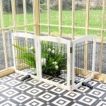 Dog Fence Indoor - 3-Panel Freestanding Dog Gate for Doorways, Hallways, House or Stairs -60x24-Inch Retractable Foldable Expandable Wood Dog Pet by SFJC (White) ﻿