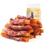 Pawmate Duck Double Purple Sweet Potato Wraps Dog Treats, Healthy Low Fat Dog Jerky High Protein Dog Training Treats Dog Snacks Chewy for Small Medium Large Dog 12-15 Counts