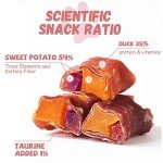 Pawmate Duck Double Purple Sweet Potato Wraps Dog Treats, Healthy Low Fat Dog Jerky High Protein Dog Training Treats Dog Snacks Chewy for Small Medium Large Dog 12-15 Counts