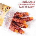 Pawmate Duck Double Purple Sweet Potato Wraps Dog Treats, Healthy Low Fat Dog Jerky High Protein Dog Training Treats Dog Snacks Chewy for Small Medium Large Dog 12-15 Counts