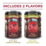 Purina ONE True Instinct Classic Ground Grain-Free Formulas With Real Turkey and Venison, and With Real Chicken and Duck High Protein Wet Dog Food Variety Pack - (Pack of 6) 13 oz. Cans