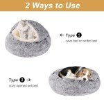 Dog Beds for Small Dogs, Cat Bed Cave, Washable Cute Cat Bed, Cozy Nook Pet Bed for Dogs or Cats, Anti-Slip Puppy Bed Fits up to 12 lbs Pets(Grey, 20" x 20")