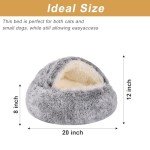 Dog Beds for Small Dogs, Cat Bed Cave, Washable Cute Cat Bed, Cozy Nook Pet Bed for Dogs or Cats, Anti-Slip Puppy Bed Fits up to 12 lbs Pets(Grey, 20" x 20")