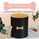 Park Life Designs Metal Dog & Cat Treat Jar 2.25 Qt (Black) | Metal Jar with Lid, Keeps Treats Fresh & Pets Happy |Stylish Storage Container for Biscuits, Cookies & More| Easy-Clean, Dishwasher Safe