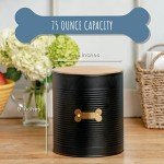 Park Life Designs Metal Dog & Cat Treat Jar 2.25 Qt (Black) | Metal Jar with Lid, Keeps Treats Fresh & Pets Happy |Stylish Storage Container for Biscuits, Cookies & More| Easy-Clean, Dishwasher Safe