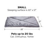 Furhaven ThermaNAP Self-Warming Cat Bed for Indoor Cats & Small Dogs, Washable & Reflects Body Heat - Quilted Faux Fur Reflective Bed Mat - Gray, Small