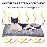Furhaven ThermaNAP Self-Warming Cat Bed for Indoor Cats & Small Dogs, Washable & Reflects Body Heat - Quilted Faux Fur Reflective Bed Mat - Gray, Small
