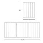 Pet Gate - 3-Panel Indoor Foldable Dog Fence for Stairs, Hallways or Doorways - 54x24-Inch Retractable Wood Freestanding Dog Gates by PETMAKER (White)