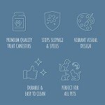 Park Life Designs - Ceramic Pet Treat Jar with Airtight Lid for Dogs, Cats, Puppies and More, Chic Kitchen Countertop Container for Cookies, Biscuits and Treats (Manor, Grey, 1.4 Qt)