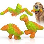 AstraVox Dog Toys, 3 Pack Indestructible Tough Dog Chew Toys for Aggressive Chewers, Nylon Dog Bones Toys with Bacon Flavor Dinosaur Teething Chew Toys for Large Medium Small Dog Breeds