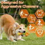 AstraVox Dog Toys, 3 Pack Indestructible Tough Dog Chew Toys for Aggressive Chewers, Nylon Dog Bones Toys with Bacon Flavor Dinosaur Teething Chew Toys for Large Medium Small Dog Breeds