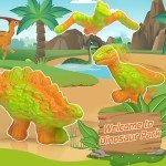 AstraVox Dog Toys, 3 Pack Indestructible Tough Dog Chew Toys for Aggressive Chewers, Nylon Dog Bones Toys with Bacon Flavor Dinosaur Teething Chew Toys for Large Medium Small Dog Breeds