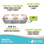 Raw Paws Signature Blend Pet Food for Dogs & Cats - Lamb Recipe, 1-lb Rolls (20 Pack) - Fresh Raw Food Made in USA - Natural Dog Food Roll - Frozen Raw Lamb Dog Food Log Diet - Raw Frozen Dog Food