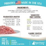 Raw Paws Signature Blend Pet Food for Dogs & Cats - Lamb Recipe, 1-lb Rolls (20 Pack) - Fresh Raw Food Made in USA - Natural Dog Food Roll - Frozen Raw Lamb Dog Food Log Diet - Raw Frozen Dog Food