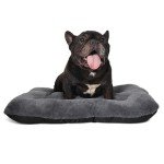 24 inch Dog Bed for Crate Washable Extra Soft Small Dog Bed Pillow with Zipper fit Small Breed Pets,Crate pad 24 x 18 inch with Anti-Slip Bottom Helps Ease Pet Anxiety,Dark Gray