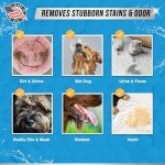 Pet Laundry Detergent Odor Remover - ACTIVE Enzyme Based Powder Detergent for Dogs Beds, Cat Pee, HE Washer Friendly Natural Enzymatic Deodorizer, Urine, Smell, Dog Drool, Stain Eliminator - 64 Loads