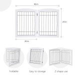 LZRS Dog Gate Indoor Wood Freestanding - Pet Gate Foldable Wooden Dog Gate for Doorways, Stairs and Hallways, White, 24" Height-2 Panels