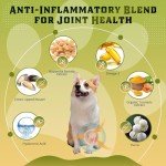 Glucosamine for Dogs, Hip and Joint Supplement for Dogs with Chicken Flavor, Anti Inflammatory, Dog's Chondroitin, Digestive Enzymes, Omega-3, Vitamin D, MSM, Calcium, Turmeric, 120 Freeze-Dried Chews