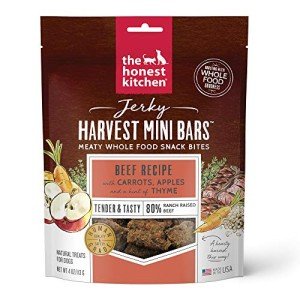 The Honest Kitchen Jerky Harvest Mini Bars: Beef Recipe With Carrots & Apples, 4 oz Bag