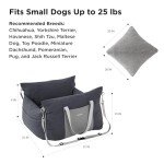 Lesure Small Dog Car Seat for Small Dogs - Waterproof Dog Booster Seat for Car with Storage Pockets and Clip-On Safety Leash and Thickened Memory Foam Filling, Pet Travel Carrier Bed Slate Grey