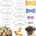 8 Pcs Dog Bone Cookie Cutters Dog Treats Cookie Cutter Bone Shape Cookie Cutters Homemade Dog Biscuit Treats Cutters for Dog Cat Homemade Treats