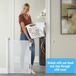 Cumbor Baby Gate Retractable Gates for Stairs, Mesh Dog Gate for The House, Wide Pet Gate 33" Tall, Extends to 55" Wide, Long Child Safety Gates for Doorways, Hallways, Cat Gate Indoor/Outdoor(White)