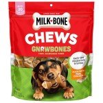 Milk-Bone Chews GnawBones Rawhide Free Dog Treats, Chicken, 30 Long Lasting Mini Knotted Bones