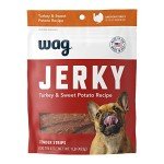 Amazon Brand - Wag Soft & Tender American Jerky Dog Treats – Turkey & Sweet Potato, 16 Ounce (Pack of 1)
