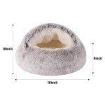 Round Hooded Cat Bed & Dog Bed with Cover Cave, Dog Bed for Small Dogs, Faux Fur Cuddler Round Coved Cat Bed Self Warming Donut Dog Bed Fits up to 5 lbs Pets(Coffee, 16inch x 16inch)
