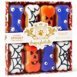 Thoughtfully Pets, Halloween Dog Cookies Gift Set, Crunchy Peanut Butter Dog Treats, Includes Hand Decorated, Spooky Themed Dog Biscuits, Set of 8