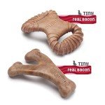 Benebone Puppy 2-Pack Dental Chew/Wishbone Dog Chew Toys, Made in USA, Real Bacon Flavor