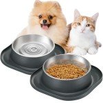 Stainless Steel Pet Bowls with Non-Slip Base