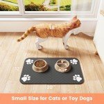 Dog Food Mat - Dark Gray Stripes (12 x 20")