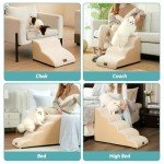 Cozy 3-Tier Dog Stairs for Couch and Bed