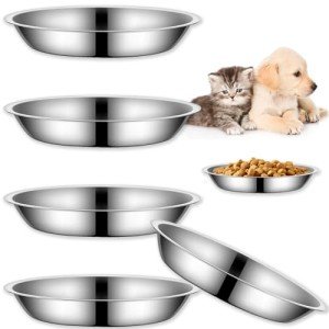 5-Pack Stainless Steel Cat and Dog Bowls