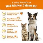 Wild Alaskan Salmon Oil Formula for Dogs & Cats - Omega 3 Skin & Coat Support - Liquid Food Supplement for Pets - Natural EPA + DHA Fatty Acids for Joint Function, Immune & Heart Health 16oz